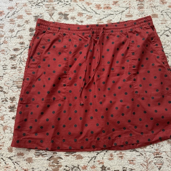 Lands End Womens Skort Red Black Polka Dot Pull On Pockets Built In Shorts 16 - Picture 2 of 10